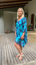 Load image into Gallery viewer, Diamante Kaftan (with slip) - Blues
