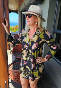 Kaftan - Black Floral