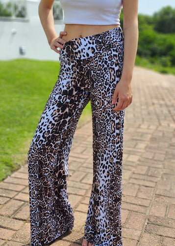 Wide Leg Pants - Leopard